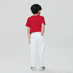 Kids' Regular Fit Linen Cotton Cropped Pants