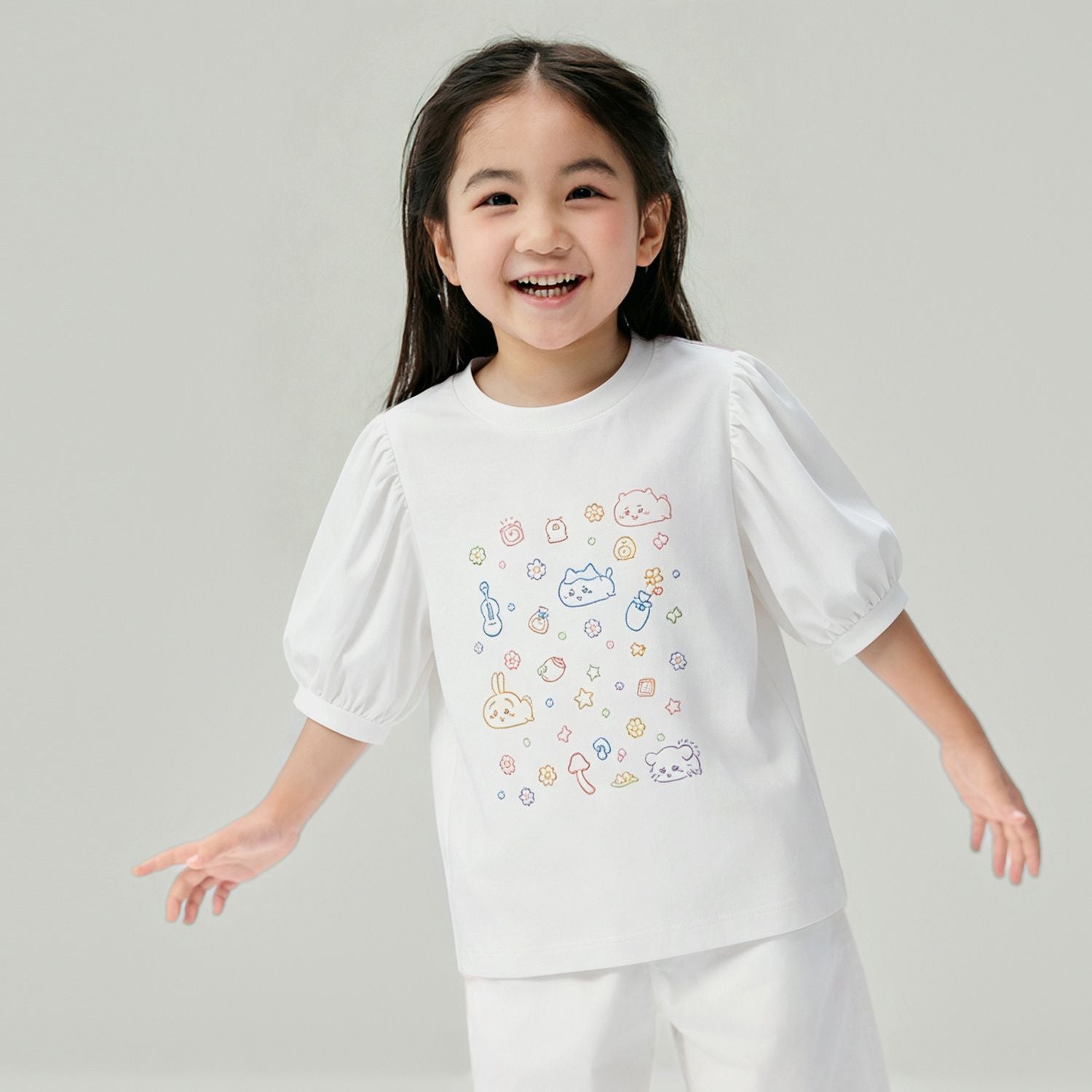 Kid's Chiikawa Snow White Relaxed Graphic T-Shirt