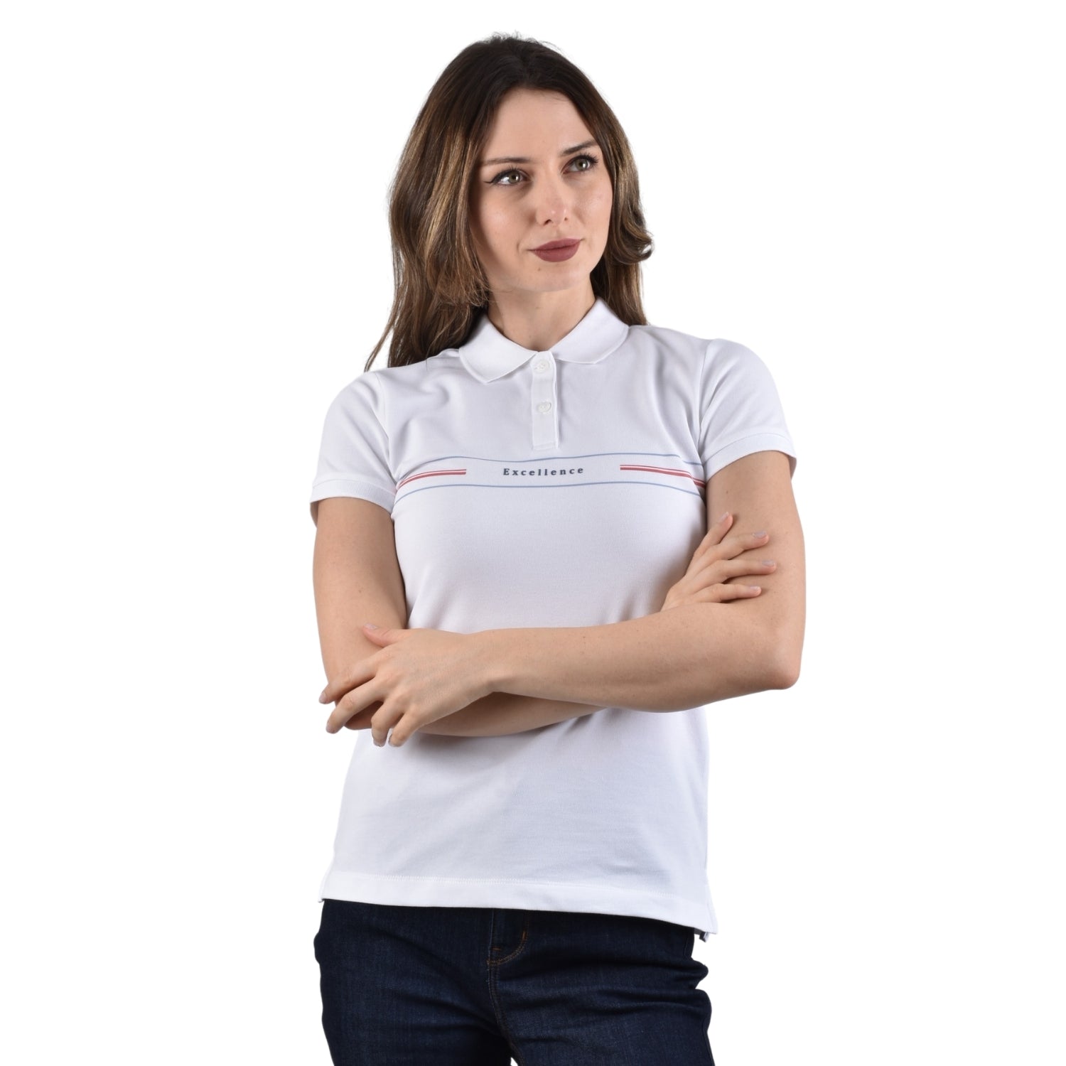 Giordano Women's Short Sleeve Classic Slim Fit Bold Polo (1981)-White