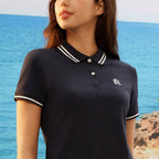 Women's Classic Cotton Polo With Thematic Embroidery