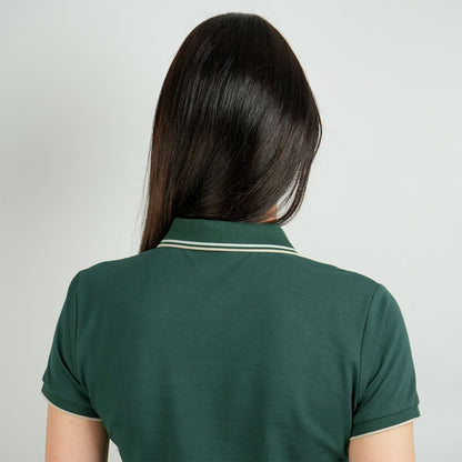 Women's Cotton Lycra Slim Fit Solid Polo