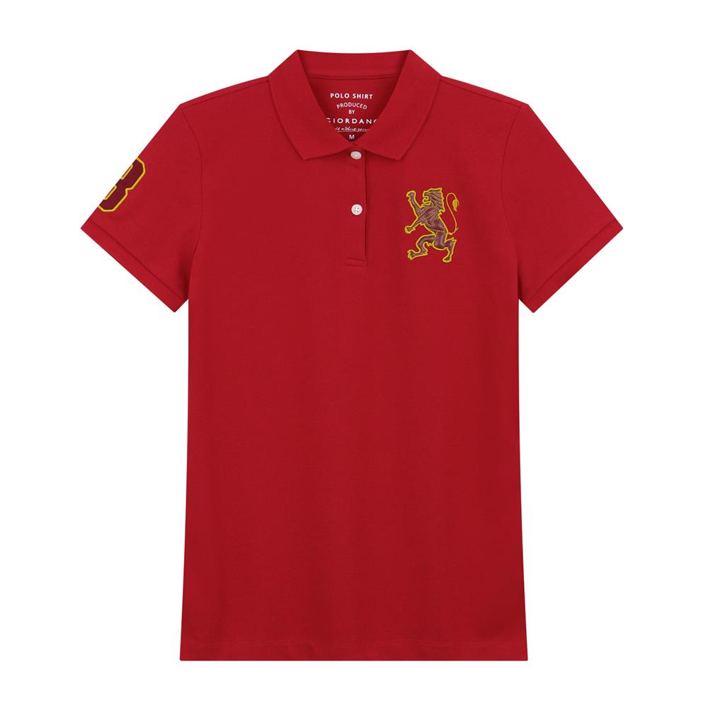 Women's Cotton Lycra 3D Lion Embroidery Polo