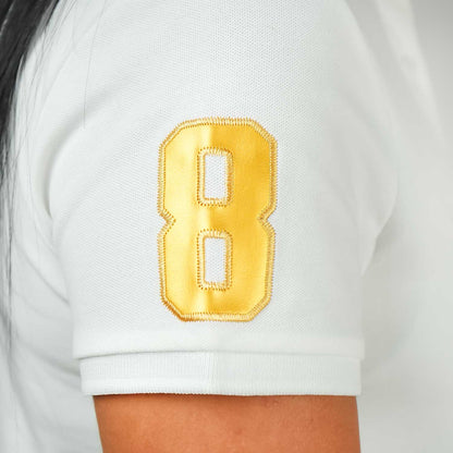 Women's Cotton Lycra 3D Lion Embroidery Polo