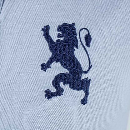Women's Cotton Lycra 3D Lion Embroidery Polo