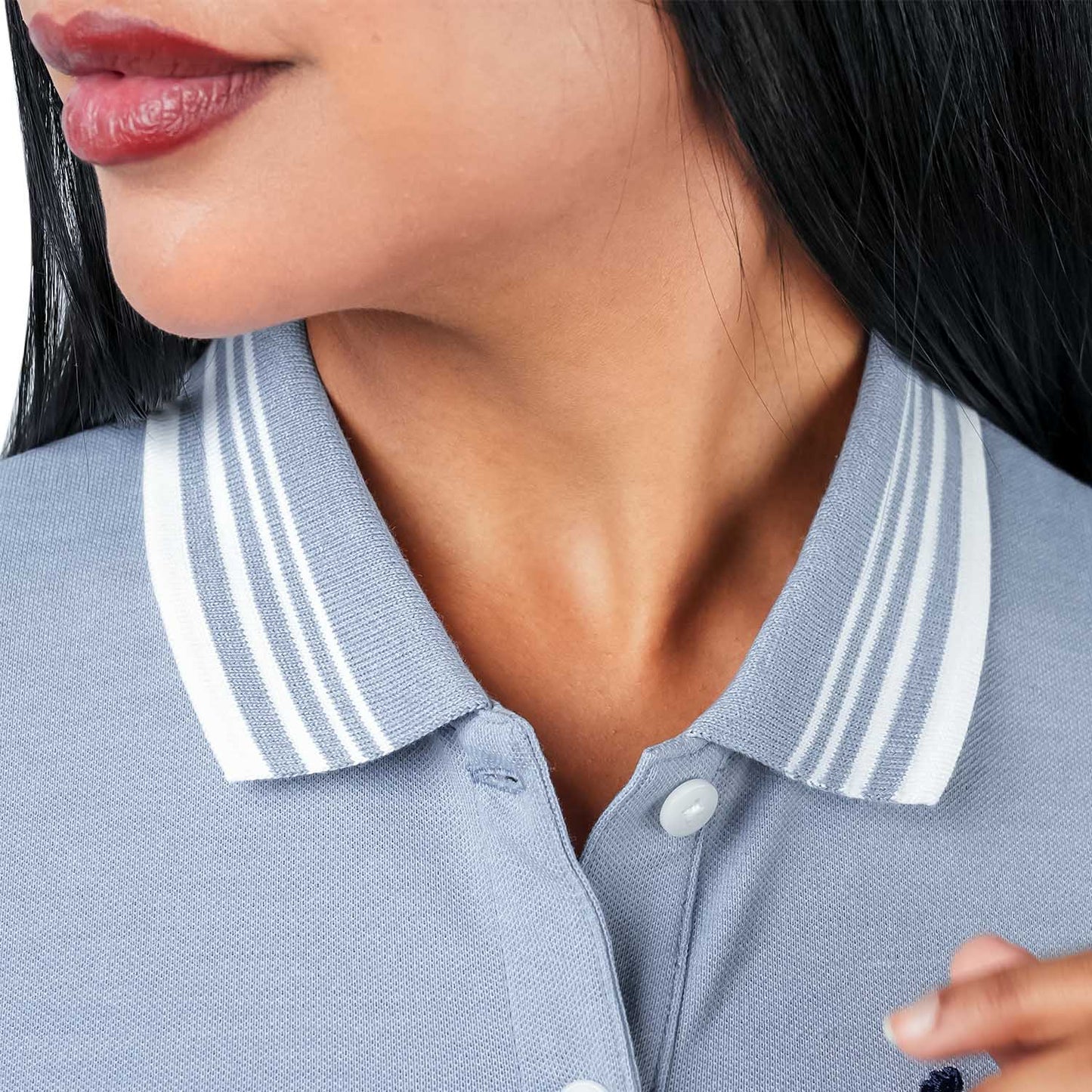 Women's Cotton Lycra 3D Lion Embroidery Polo