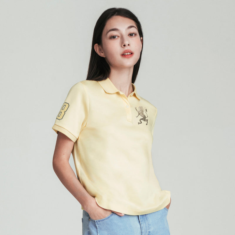 Women's Slim Fit Embroidered 3D Lion Polo