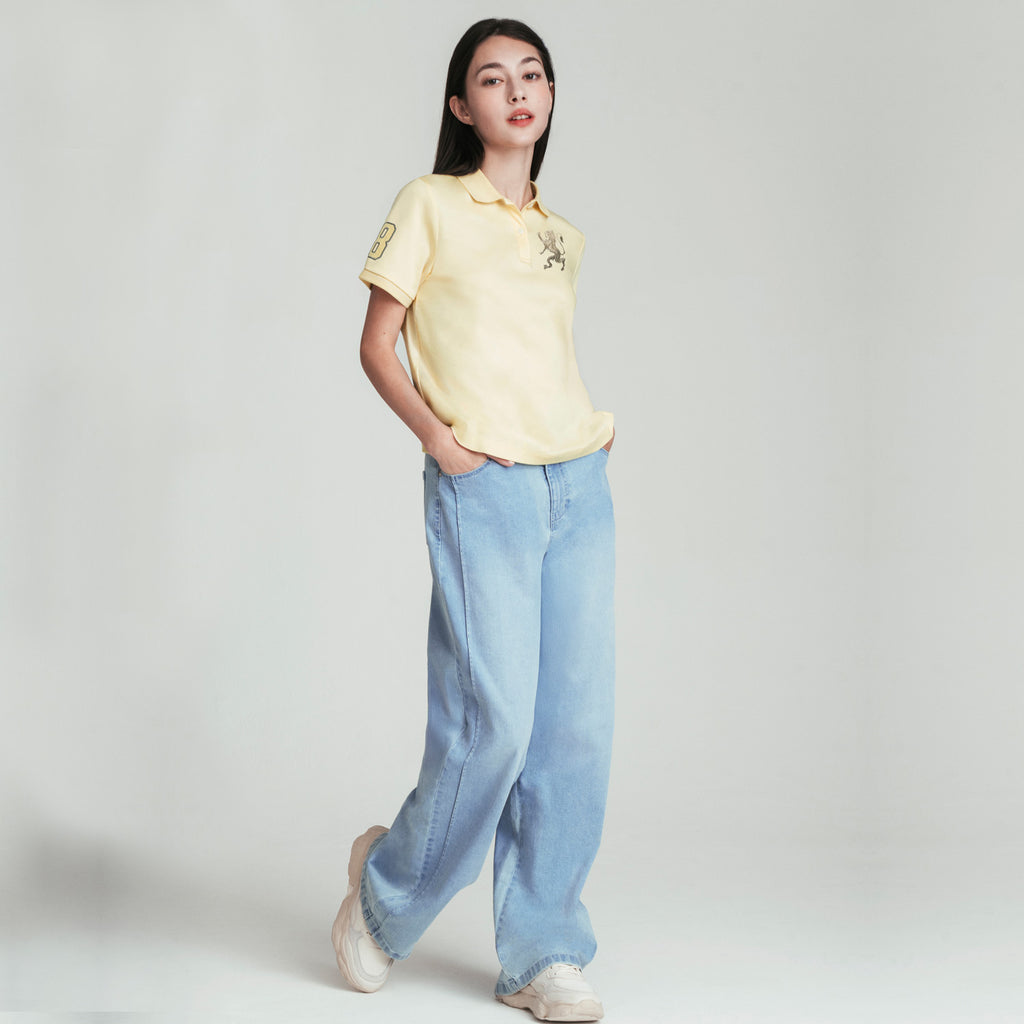 Women's Slim Fit Embroidered 3D Lion Polo