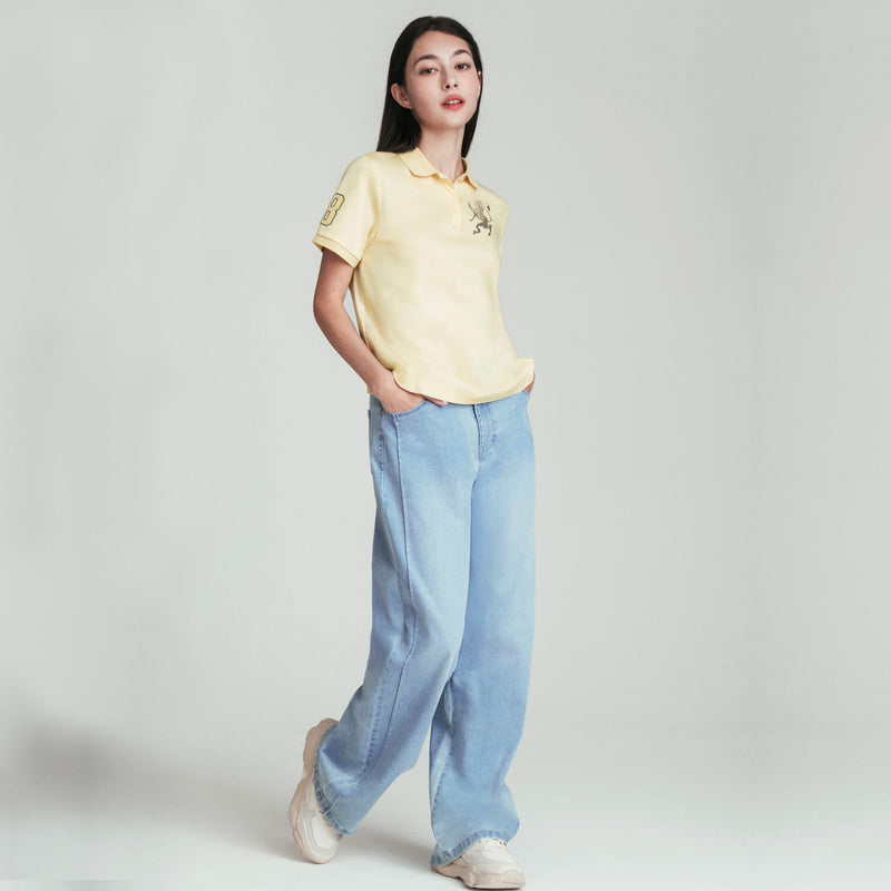 Women's Slim Fit Embroidered 3D Lion Polo
