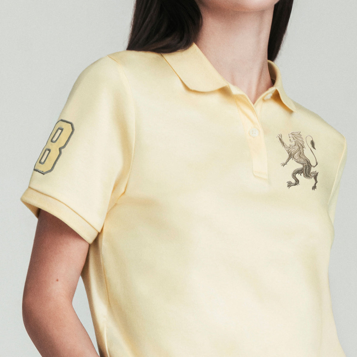 Women's Slim Fit Embroidered 3D Lion Polo