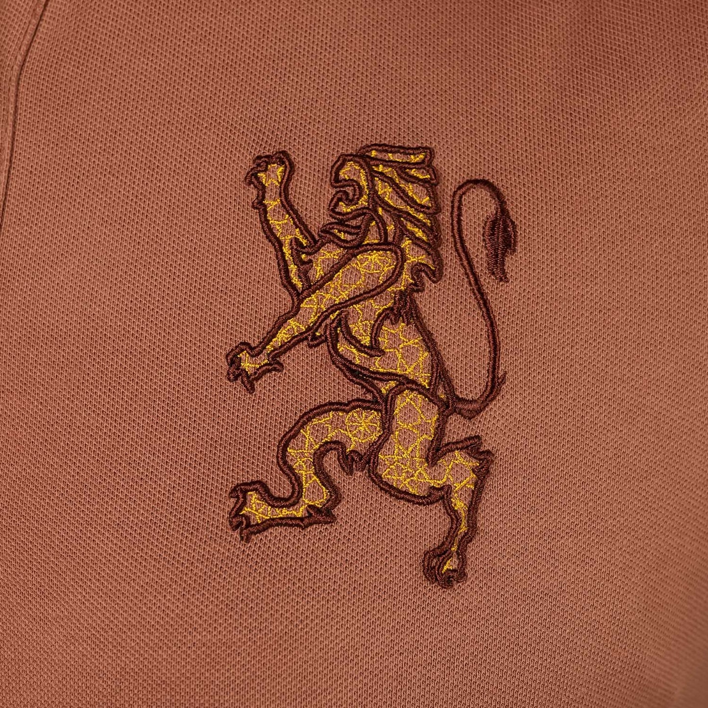 Women's Cotton Lycra 3D Lion Embroidery Polo