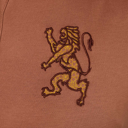 Women's Cotton Lycra 3D Lion Embroidery Polo