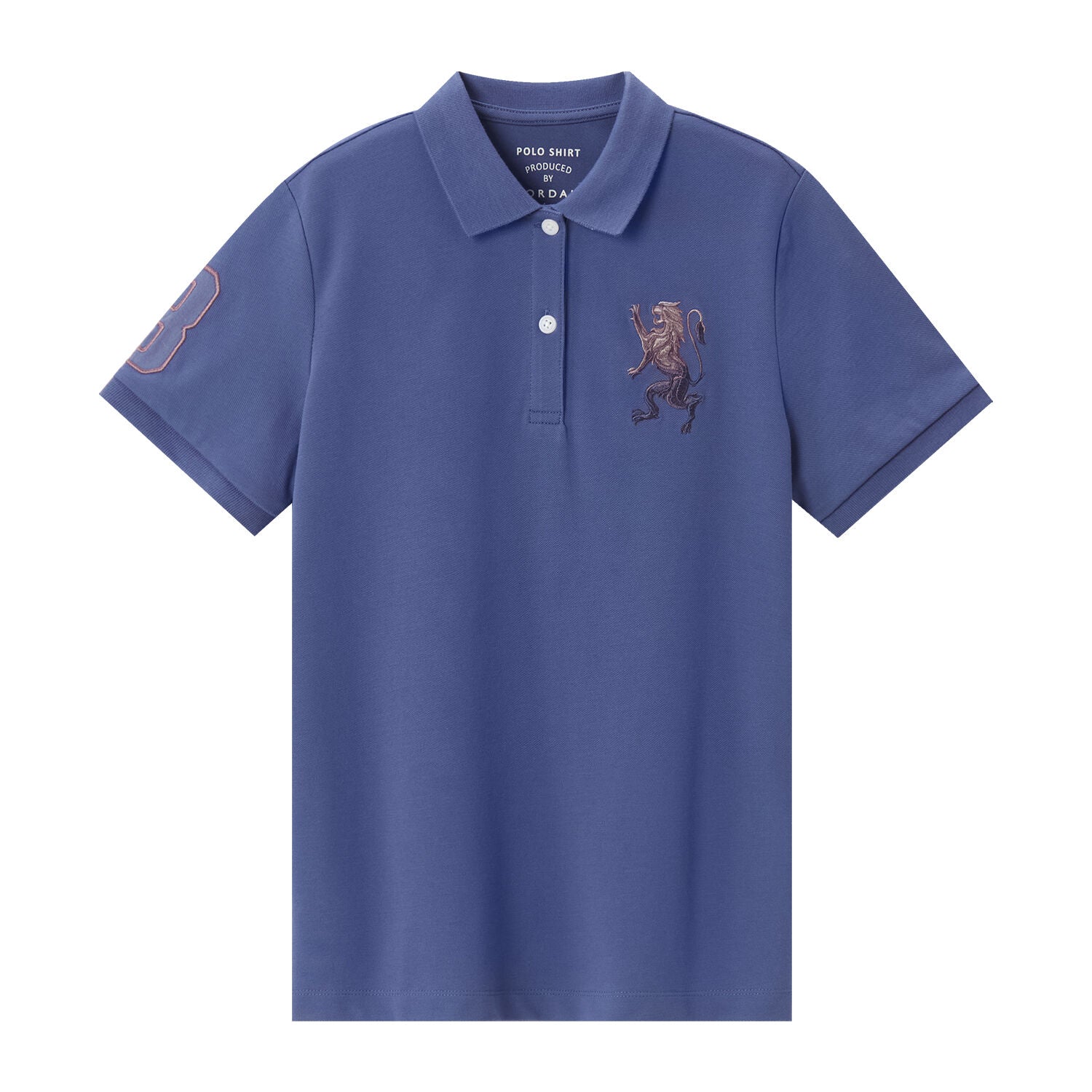 Women's Cotton Lycra 3D Lion Embroidery Polo