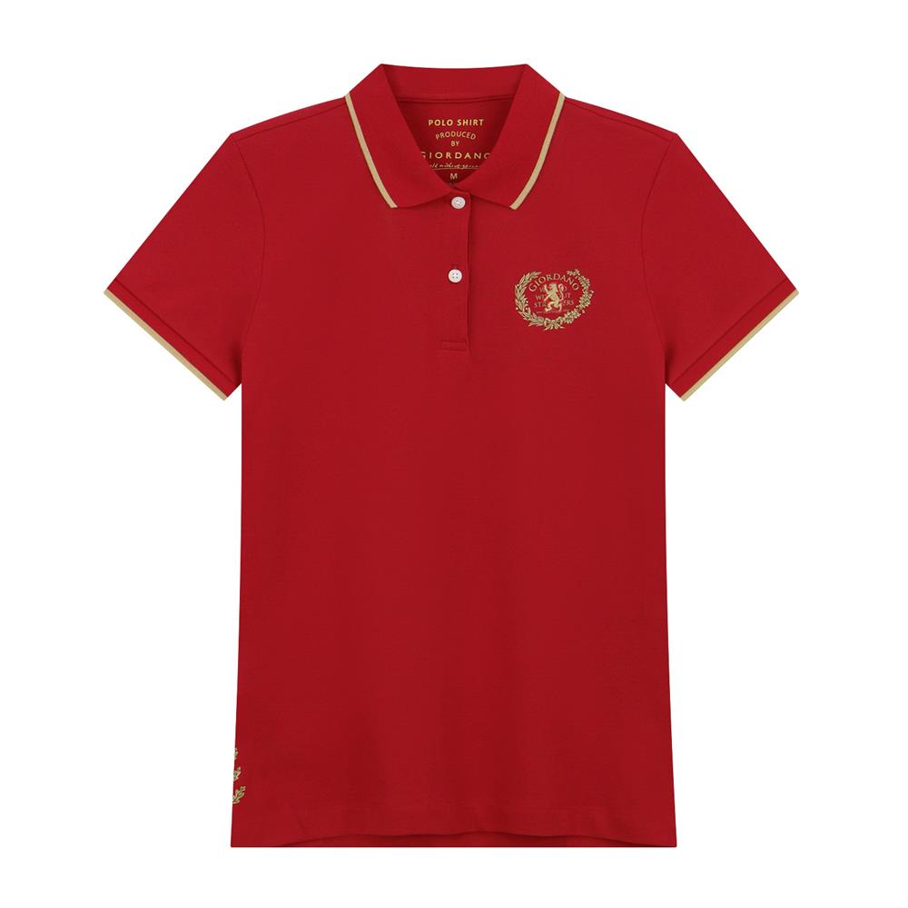 Women’S Slim Fit Cotton Lycra Embroidered Polo