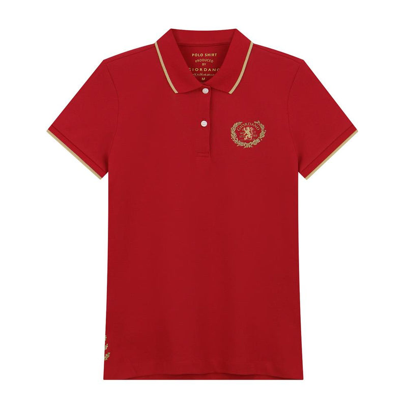 Women’S Slim Fit Cotton Lycra Embroidered Polo