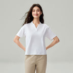 Women Boyfriend Liquid Cotton Polo Shirt