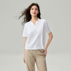 Women Boyfriend Liquid Cotton Polo Shirt
