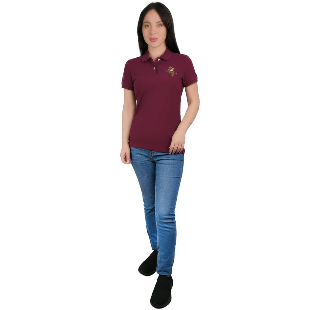 Women's Slim Fit Embroidered Napoleon Polo