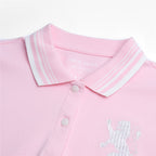 Women’S Slim Pique Polo With 3D Lion Embroidery