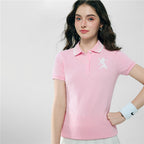 Women’S Slim Pique Polo With 3D Lion Embroidery