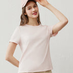 Women's Cotton Interlock Crew Neck Short Sleeve Comfort Tee
