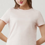 Women's Cotton Interlock Crew Neck Short Sleeve Comfort Tee