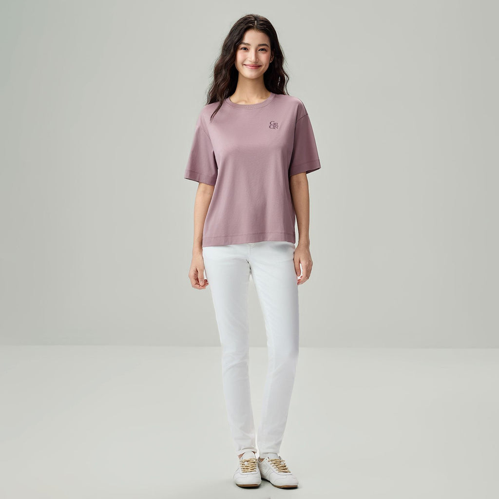 Women’s Embroidered Cotton Liquid Touch Tee
