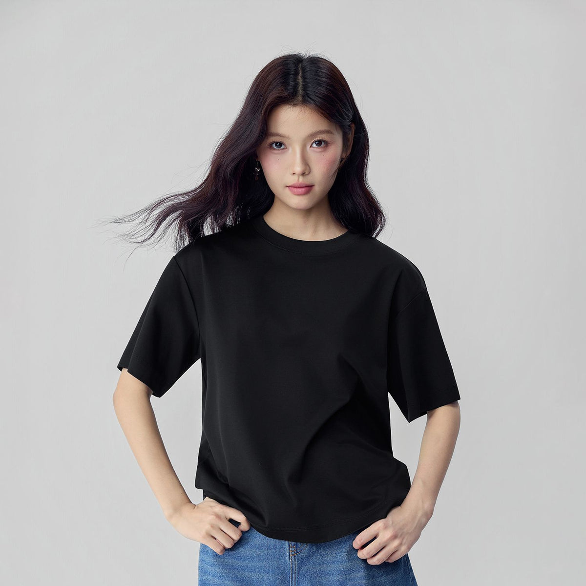 Women's Loose Mercerized Cotton Tee
