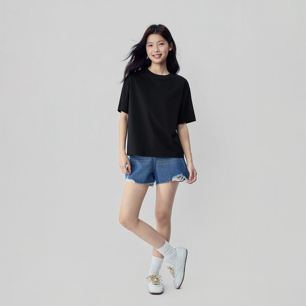 Women's Loose Mercerized Cotton Tee