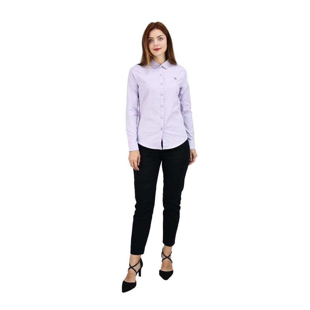 Women Oxford Shirt With Small Lion Embroidery