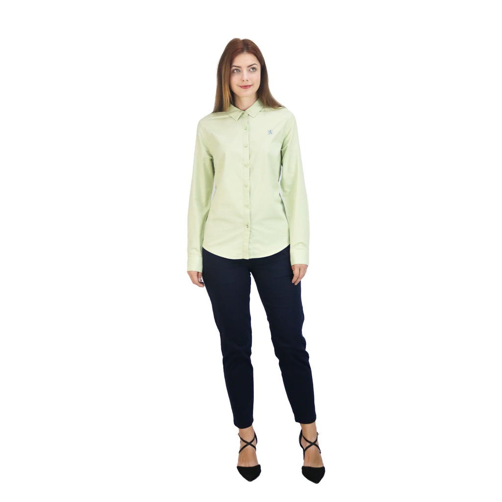 Women Oxford Shirt With Small Lion Embroidery