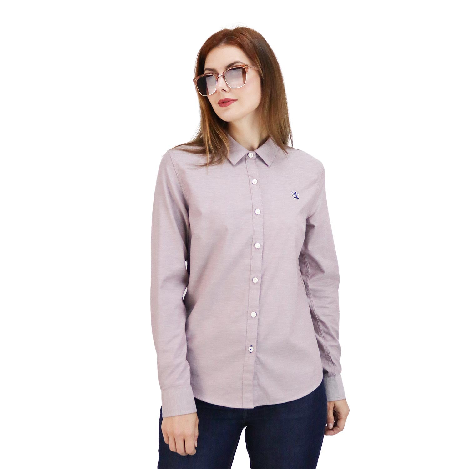 Giordano Women's Oxford Shirt-Red