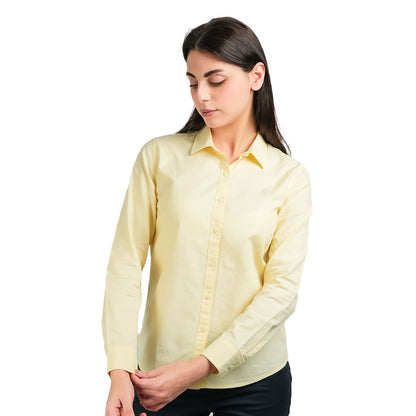 Women's Cotton Oxford Slim Fit Shirt With Lion Embroidery