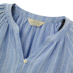 Women's Linen Cotton Dobby V-Neck Shirt - Comfort Fit