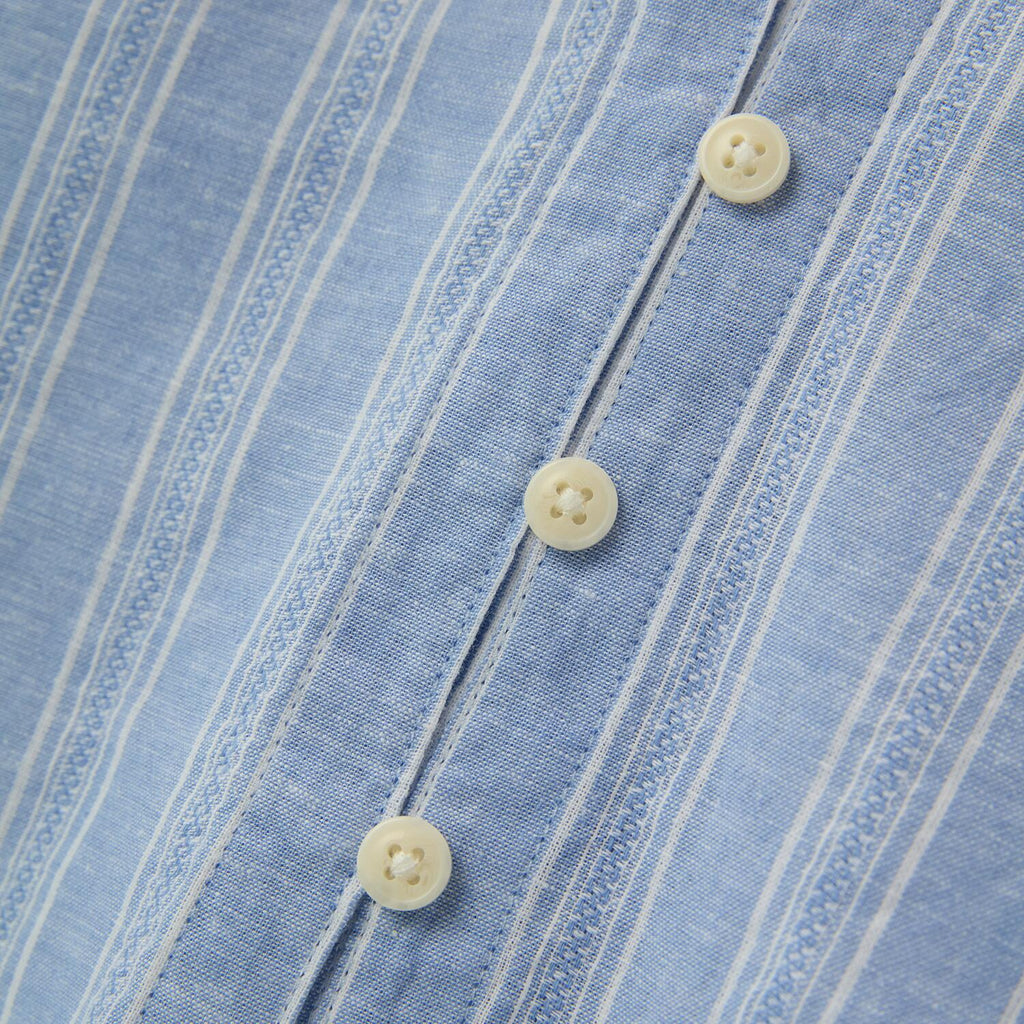 Women's Linen Cotton Dobby V-Neck Shirt - Comfort Fit