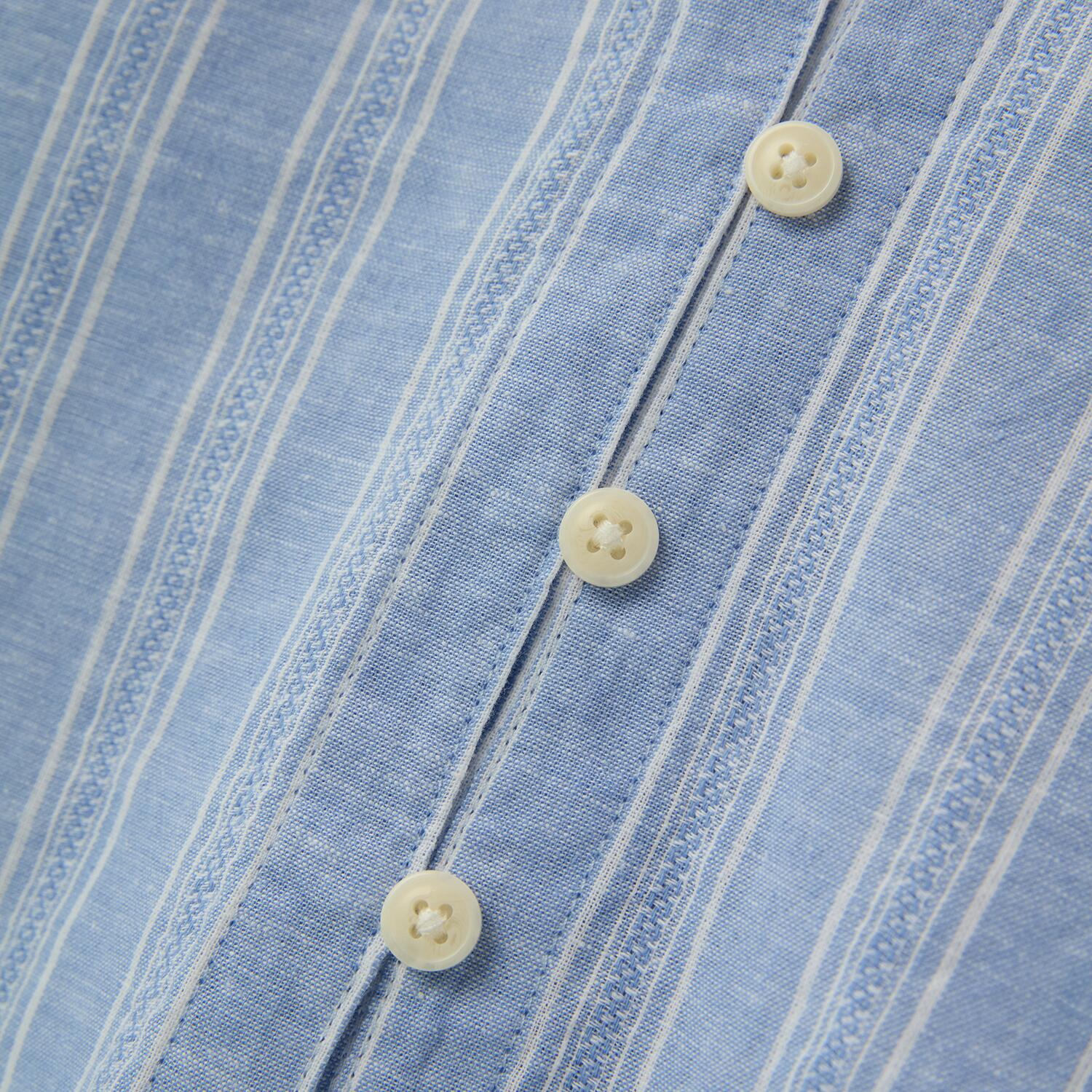 Women's Linen Cotton Dobby V-Neck Shirt - Comfort Fit