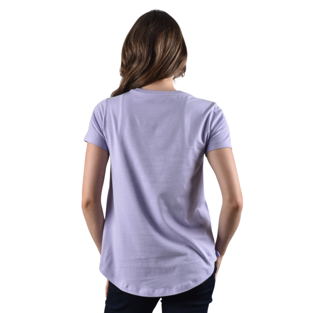 Women's Cotton Jersey Crew Neck Logo Print Tee