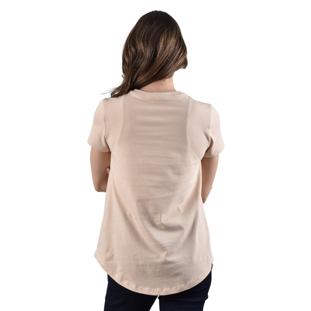Women's Cotton Jersey Crew Neck Logo Print Tee
