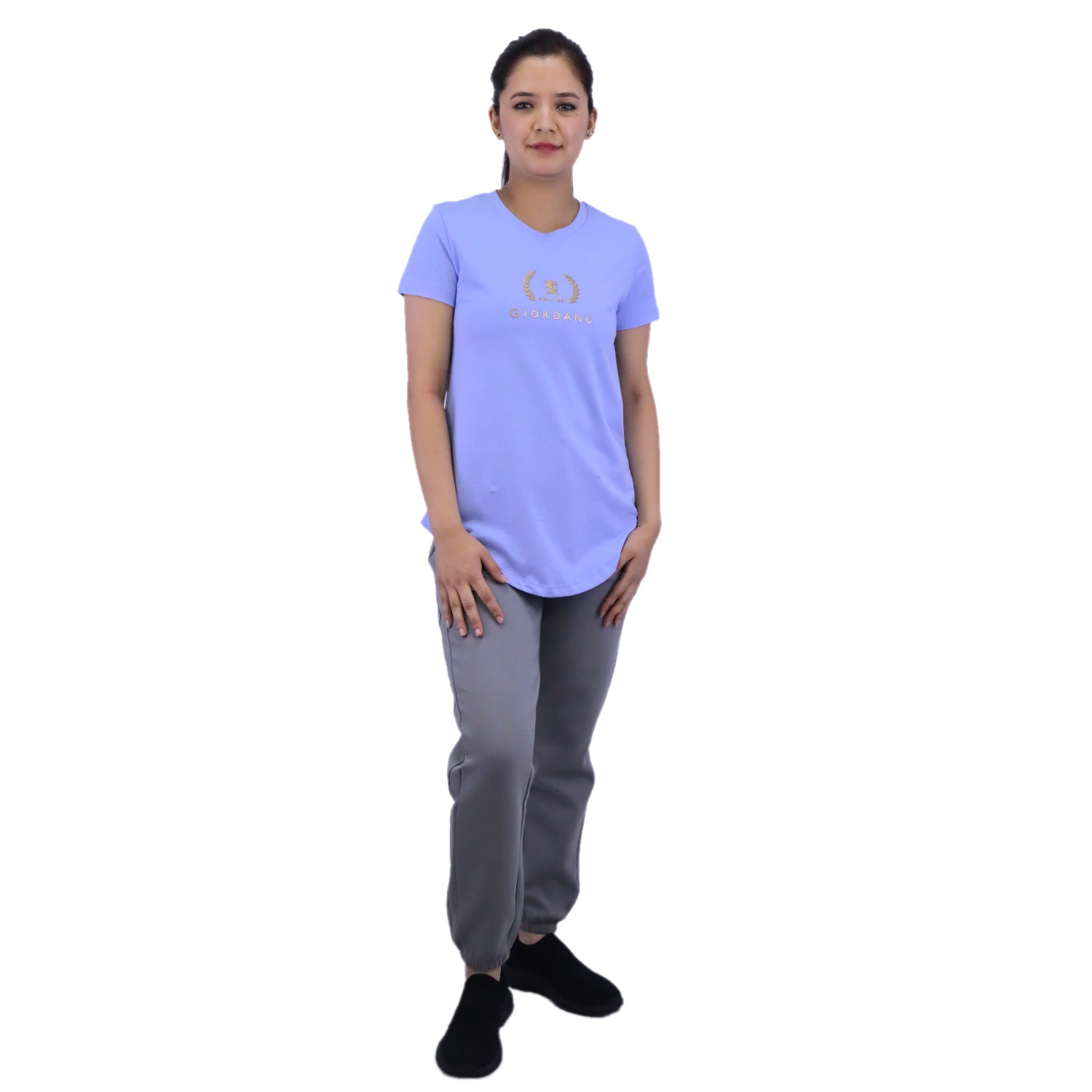 Women's Cotton Jersey Crew Neck Logo Print Tee