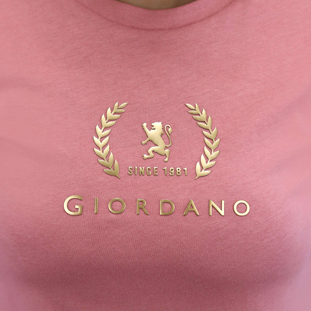 Women's Cotton Jersey Crew Neck Logo Print Tee