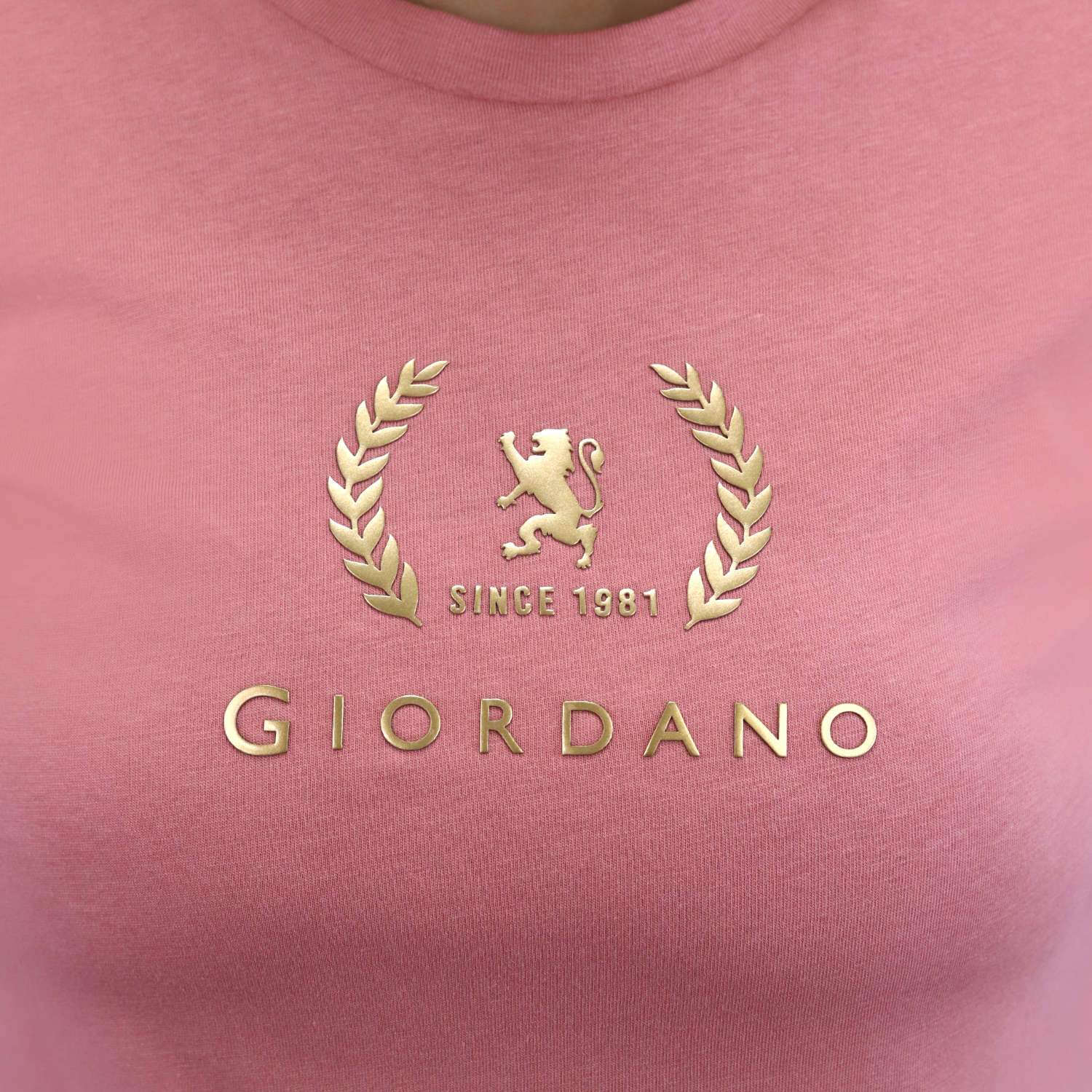 Women's Cotton Jersey Crew Neck Logo Print Tee