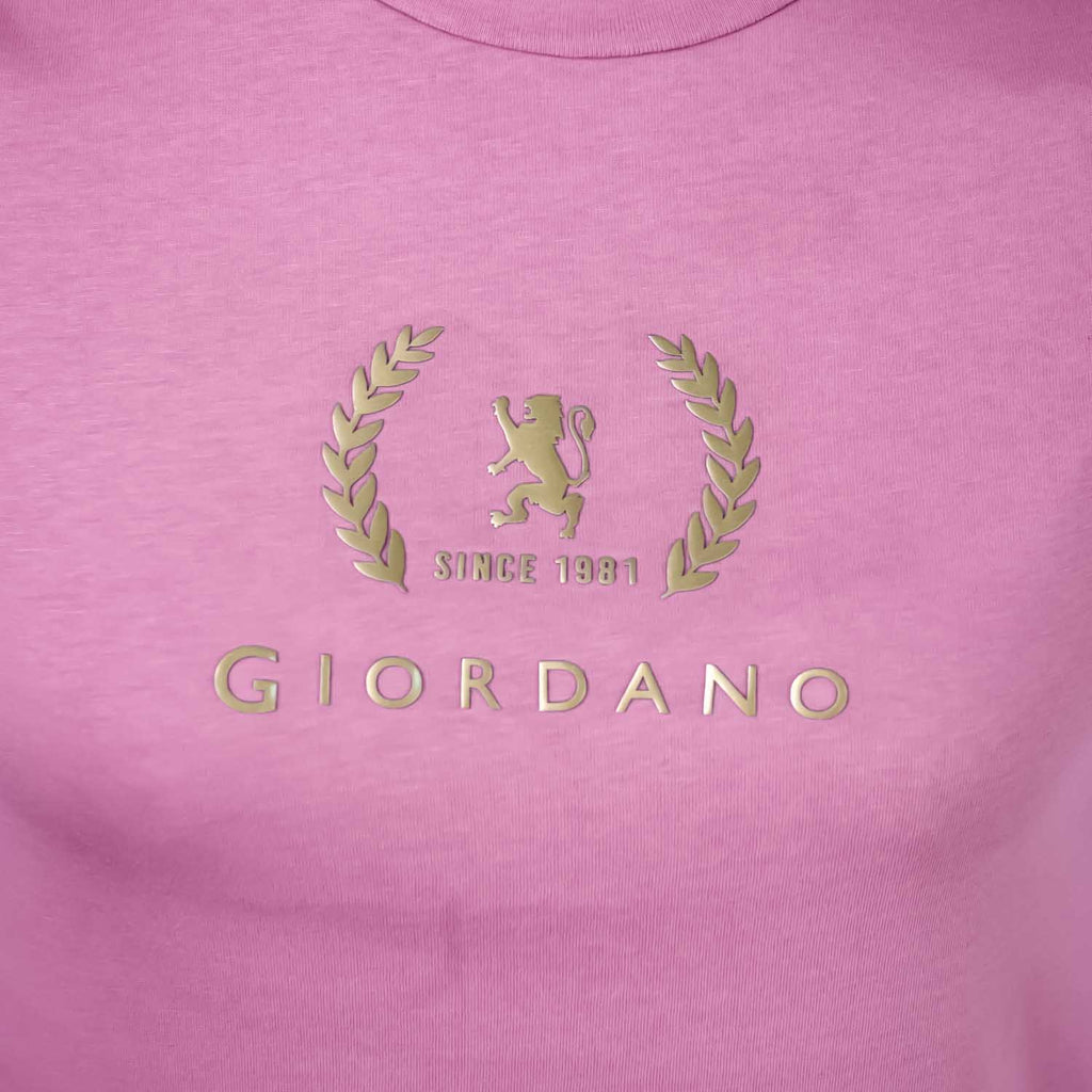 Women's Cotton Jersey Crew Neck Logo Print Tee