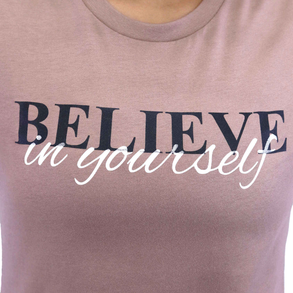 Women's Cotton Jersey Crew Neck Short Sleeve Message Print Tee