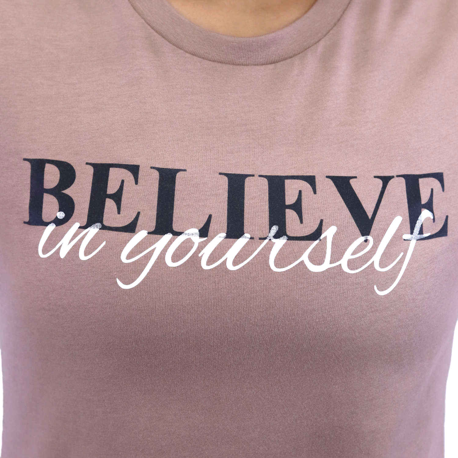 Women's Cotton Jersey Crew Neck Short Sleeve Message Print Tee