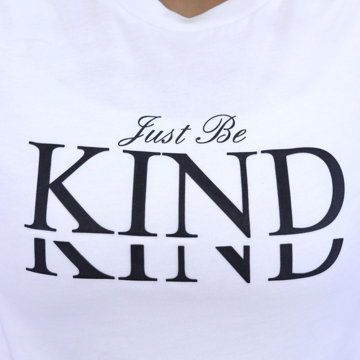 Women's Cotton Jersey Crew Neck Short Sleeve Message Print Tee