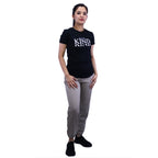 Women's Cotton Jersey Crew Neck Short Sleeve Message Print Tee