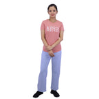 Women's Cotton Jersey Crew Neck Short Sleeve Message Print Tee