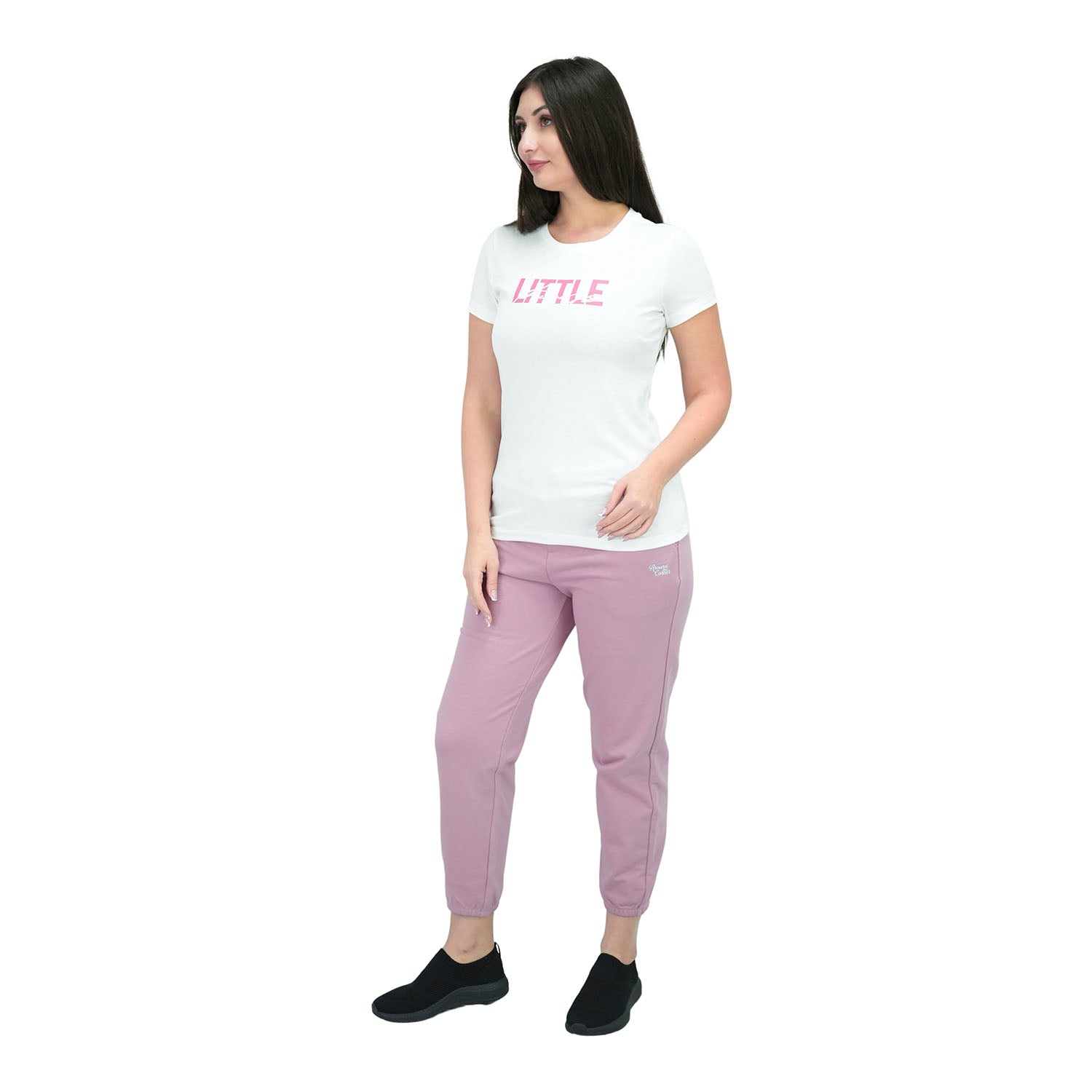 WoMen's Cotton Jersey Crew Neck Short Sleeve Message Print Tee