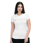 Giordano Women's Cotton Jersey Crew Neck Short Sleeve Message Print Tee-White