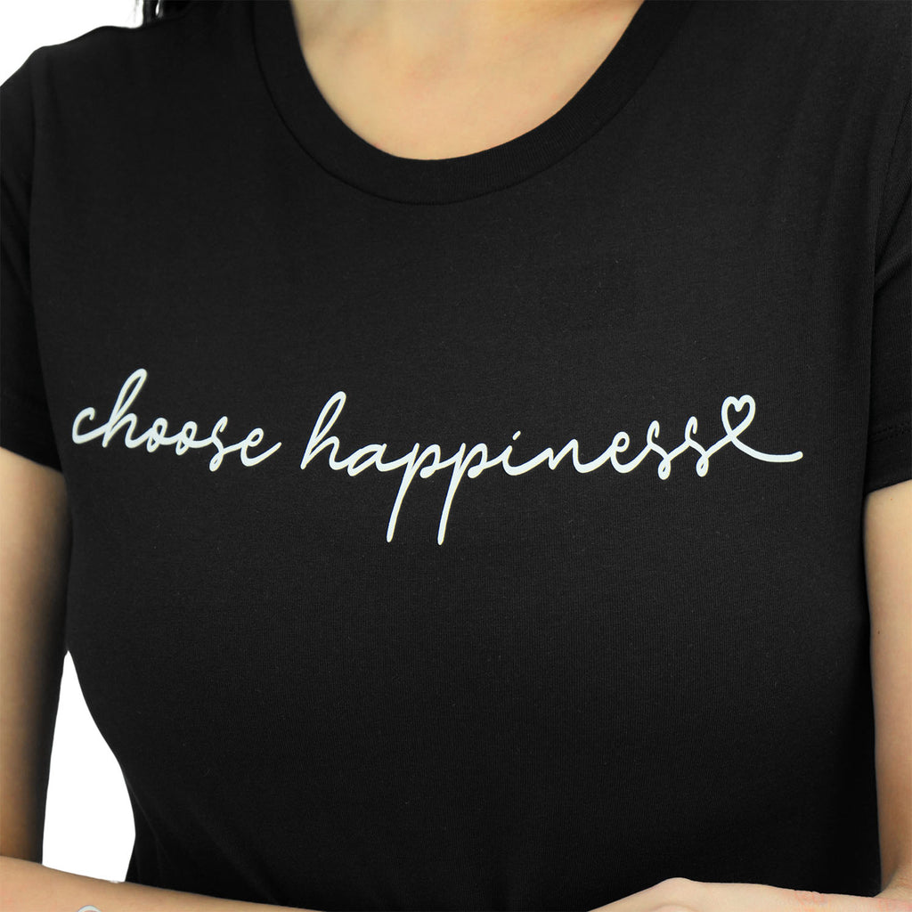 Women's Cotton Jersey Crew Neck Short Sleeve Message Print Tee