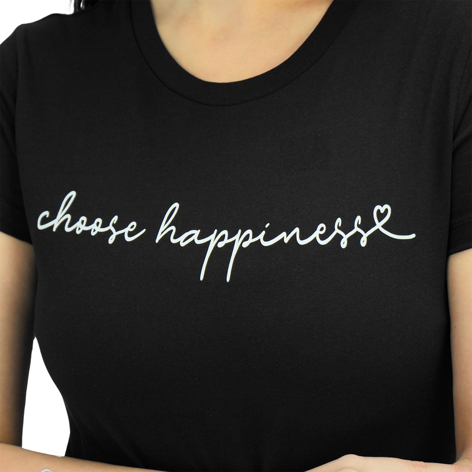 Women's Cotton Jersey Crew Neck Short Sleeve Message Print Tee
